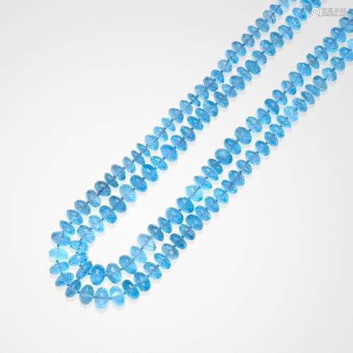 Very Fine Blue Topaz Bead Necklace