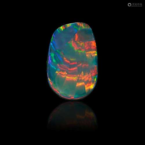 Fine "Ribbon Pattern" Black Opal