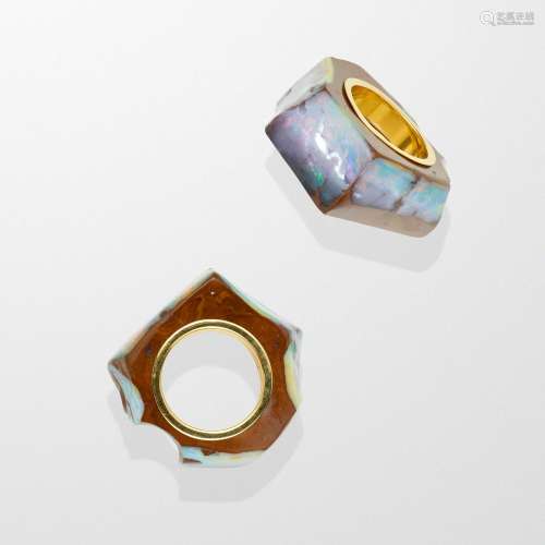 Boulder Opal and Yellow Gold Ring