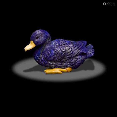 Lapis Lazuli Carving of a Duck by Peter Muller