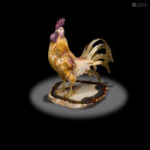 Impressive Mookite Jasper Carving of a Rooster--THE STRUTTIN...