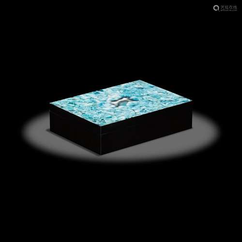 Larimar Intarsia Box with "Polar Bear" by Konstant...