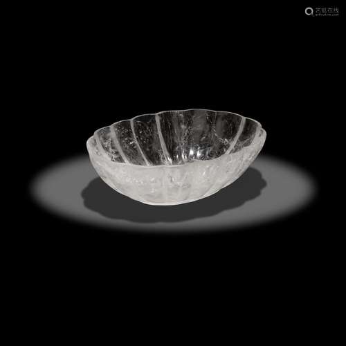 Rock Crystal Quartz Fluted Bowl