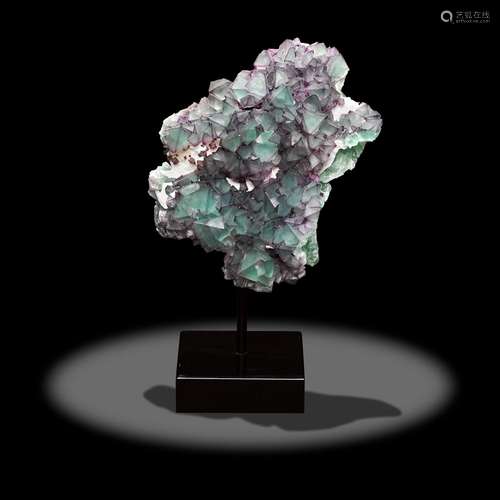 Purple and Green Fluorite on Matrix