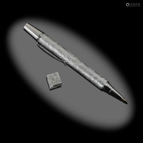 Muonionalusta Meteorite Pen and Dice with Diamonds