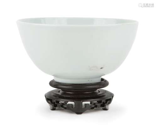 A rare Chinese porcelain monochrome white-glazed bowl, Ming ...