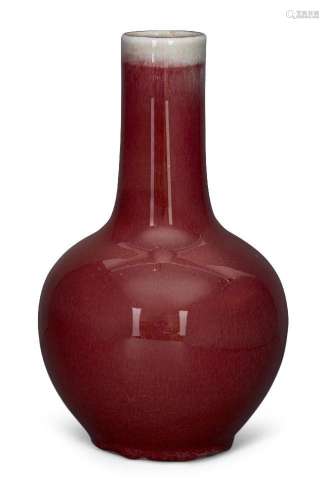 A Chinese porcelain flambe bottle vase, tianqiuping, 19th ce...