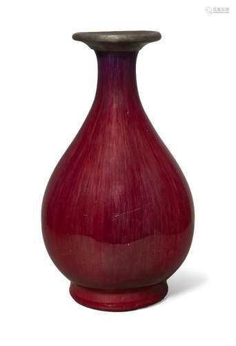 A Chinese stoneware flambé-glazed vase, yuhuchunping, Jiaqin...