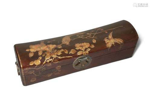 A Chinese export lacquer box, early 20th century, of elongat...