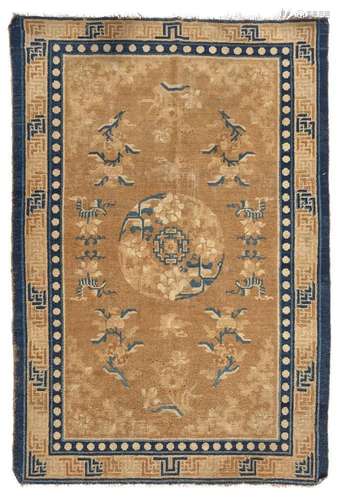 A Chinese Ningxia wool carpet, late Qing dynasty, decorated ...