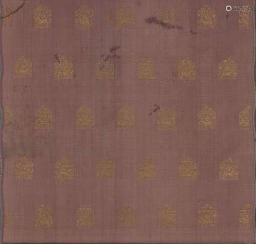 A rare Chinese silk brocade panel, 13th-14th century, decora...