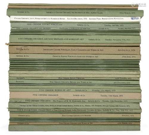 A group of Sotheby's Asian art catalogues, some with annotat...