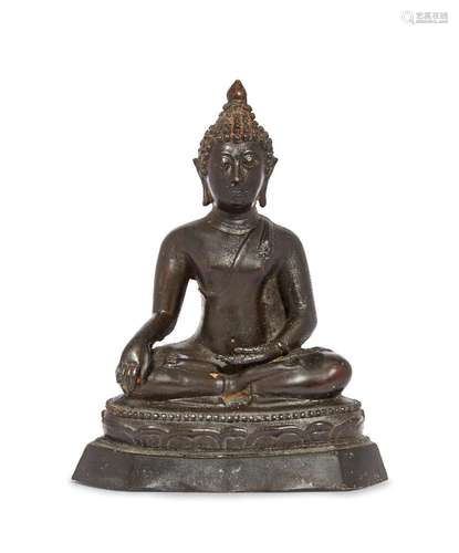 A Thai bronze figure of Shakyamuni Buddha, 20th century, cas...