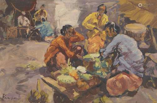 South East Asian School, mid-late 20th century, oil on canva...