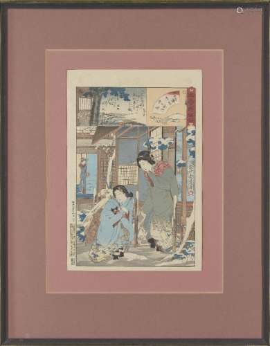 TOYAHARA CHIKANOBU (Japanese, 1838-1912), woodblock prints i...
