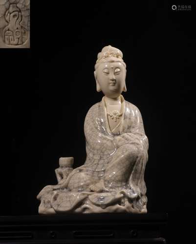 Chinese Glazed Porcelain Guanyin,Mark