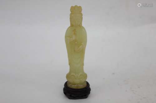 Chinese Jade Carved Standing Guanyin