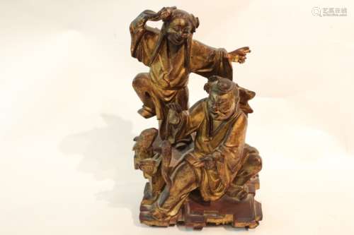 Chinese Lacquer Wood Figural