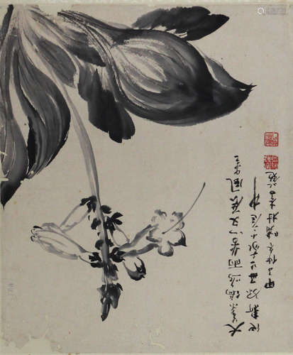 李冤 花卉 纸本镜片