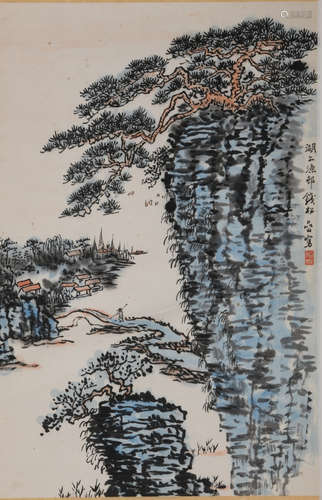 A Qian songyan's landscape painting