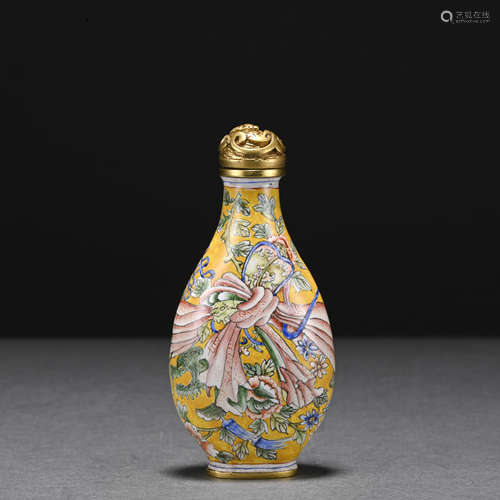 An enamel snuff bottle