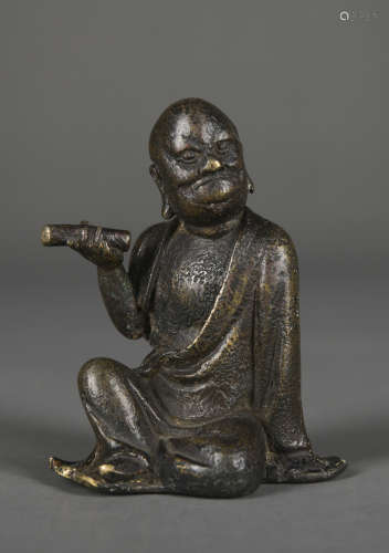 A bronze statue of Arhat,Qing dynasty