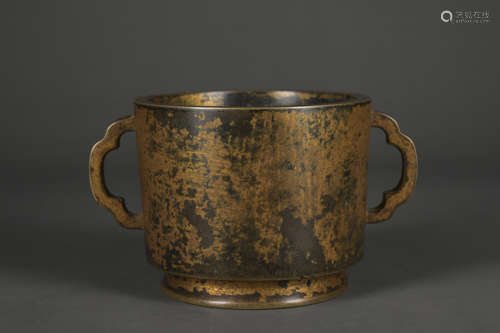 A golden paint bronze censer