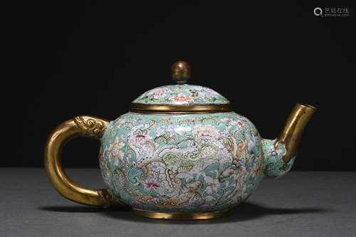 An enamel ewer