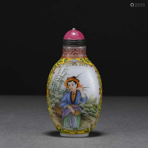 An enamel 'figure' snuff bottle