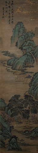 A Qiu ying's green landscape hand scroll