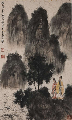 A Fu baoshi's figure painting