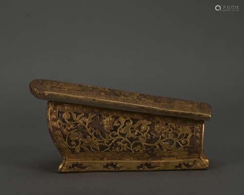 A gilt-bronze relic box