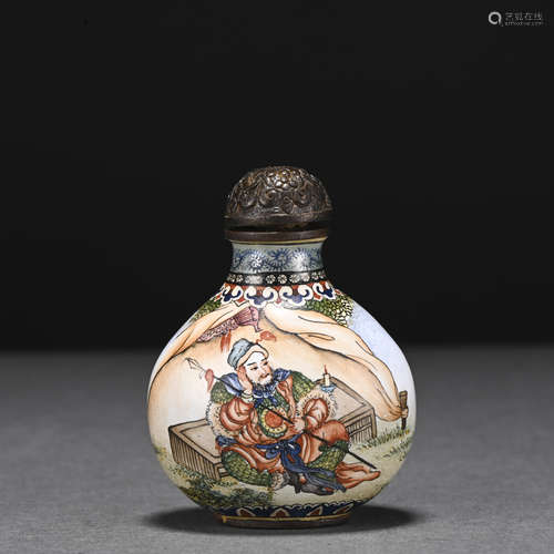 An enamel 'figure' snuff bottle