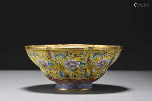 A enamel 'floral' bowl