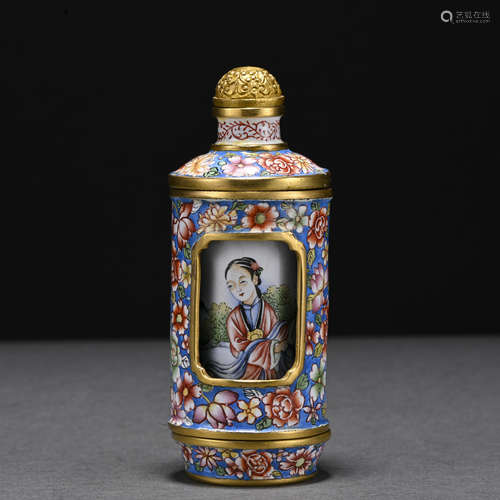 An enamel 'figure' snuff bottle