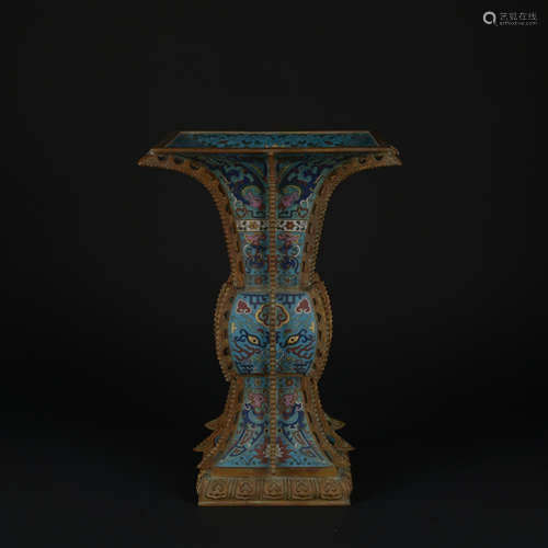 A Cloisonne enamel vase