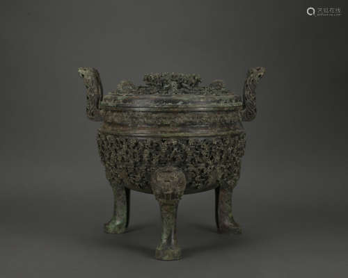 A bronze censer