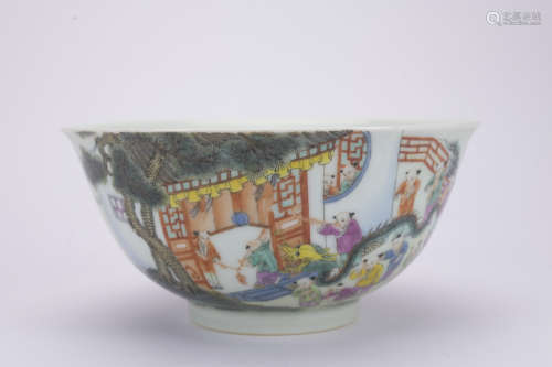 A famille-rose 'kids' bowl