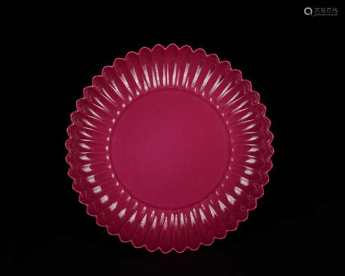 A rouge red glazed dish