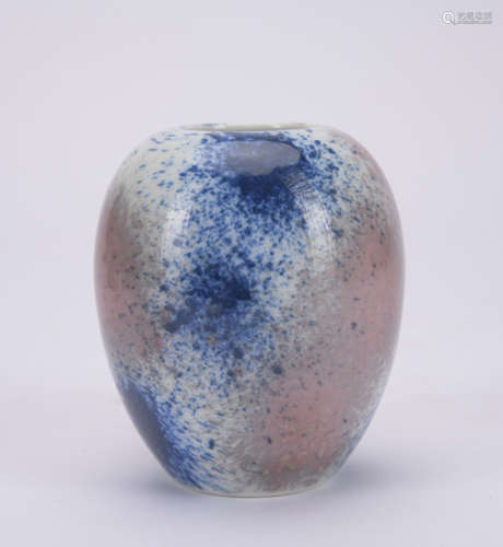 An underglaze-blue and copper-red washer