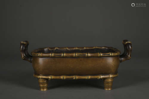 A bronze censer