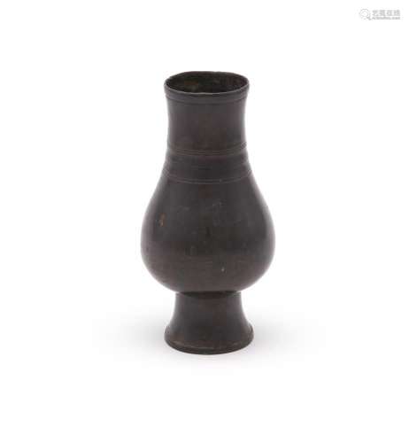 A Chinese bronze zhi vase