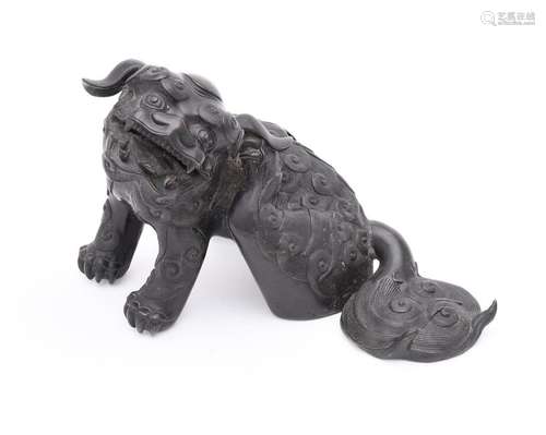 A Chinese bronze Buddhistic lion incense burner