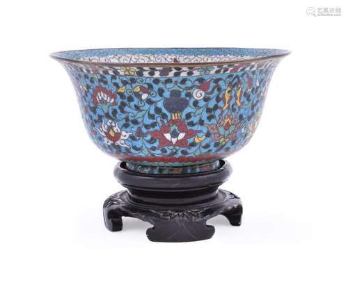 A Chinese cloisonné bowl