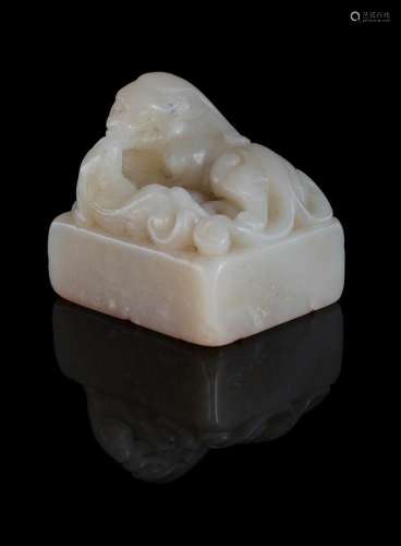 A Chinese furong soapstone seal