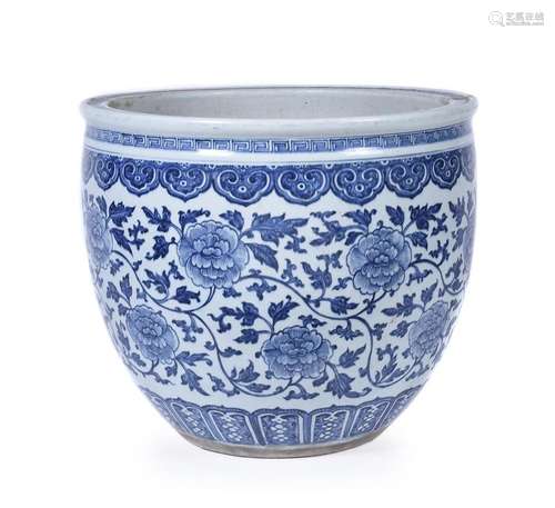 A large Chinese blue and white jardinière