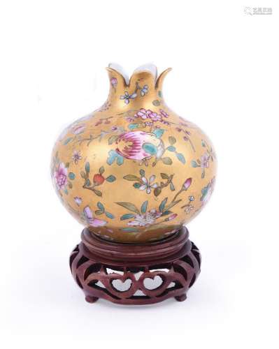 A Chinese famille rose Pomegranate vase