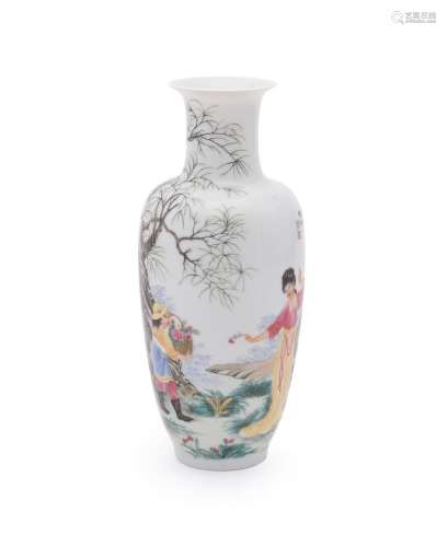 An attractive Chinese famille rose vase