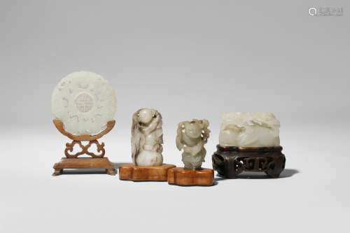 FOUR SMALL CHINESE JADE CARVINGS