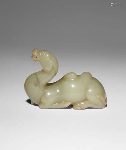 A CHINESE YELLOW JADE BACTRIAN CAMEL